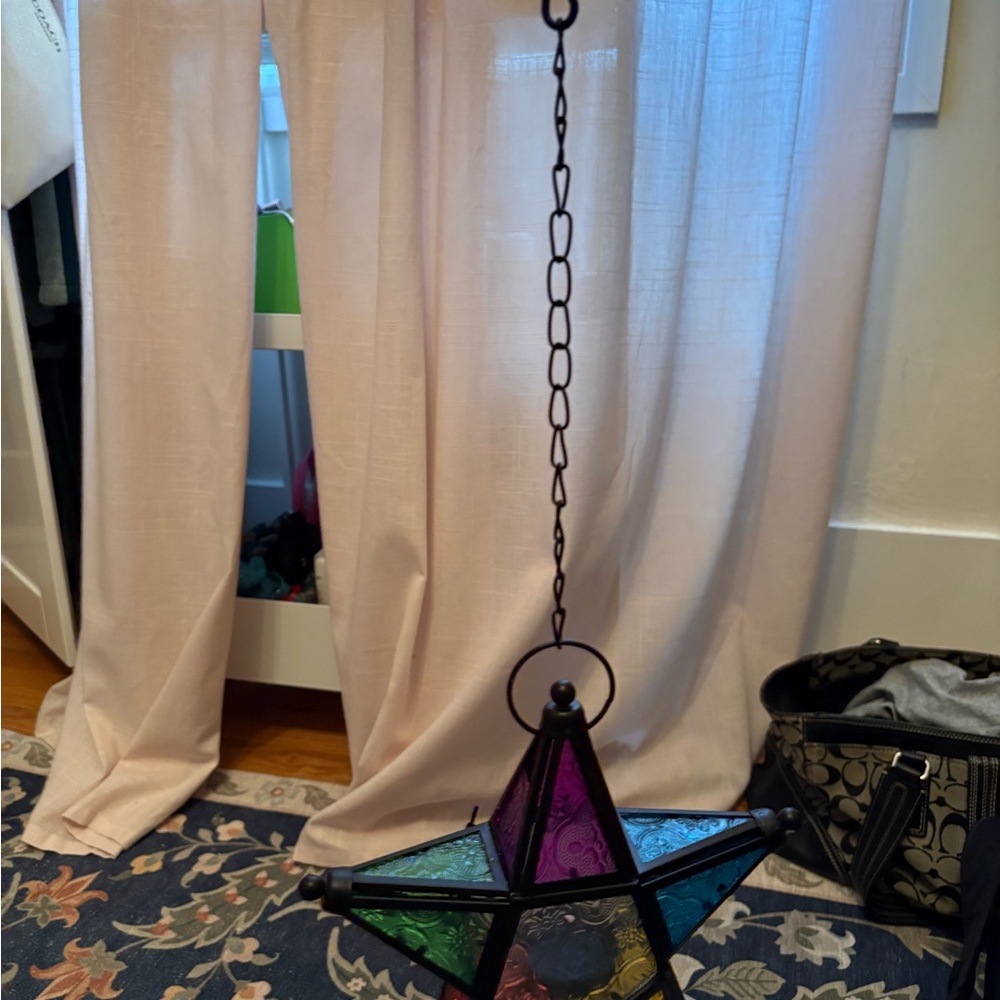 Stained Glass Star Hanging Lantern - Multicolor - Picture 5 of 6